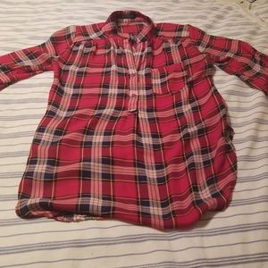 Womens silk checked top